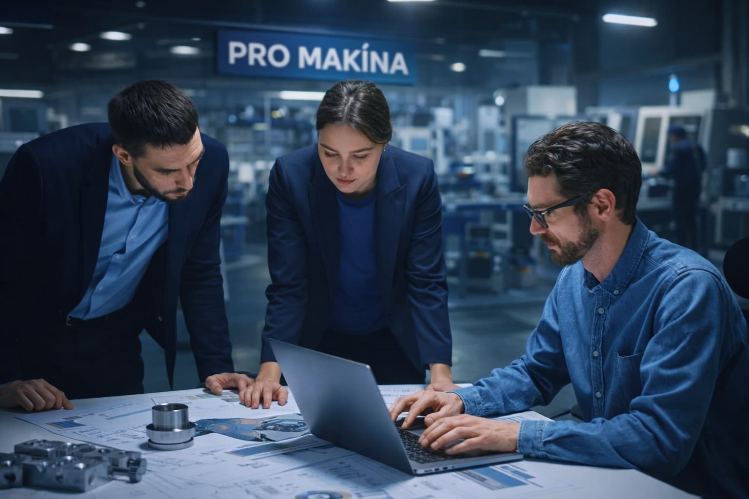 Anahtar teslim tesis kurulumu için toplantı ve planlama görseli